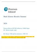 Pearson Edexcel GCSE In History (1HI0) Paper B3: British depth study B3: Henry VIII  and his ministers, 1509–40 Mark Scheme (Results) Summer 2024