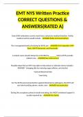 EMT NYS Written Practice CORRECT QUESTIONS & ANSWERS(RATED A)