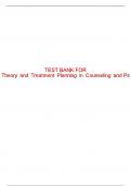 Test Bank For Theory and Treatment Planning in Counseling and Psychotherapy - 2nd - 2016 All Chapters - 9781305089617