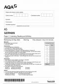 AQA AS GERMAN PAPER 1 2024 (7661/1: Listening, Reading and Writing)