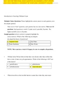 SOCY 100 MID TERM FINAL EXAM QUESTION AD ANSWERS LATEST UPDATE 2021/2022 GRADED A+ UNIVERSITY OF MARYLAND, UNIVERSITY COLLEGE 