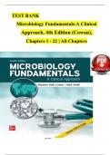 Test Bank Microbiology Fundamentals A Clinical Approach, 3rd Edition By Cowan, Chapter 1-22 |Complete All Chapters Latest, 100 % Verified