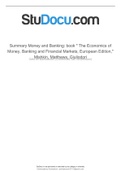 summary money and banking book the economics of money banking and financial markets european
