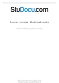 summary complete mental health nursing
