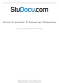 summary an introduction to european law european law