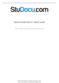 mental health exam 2 study guide
