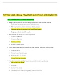 Phy 102 mod 4 exam practice questions and answers latest solution 