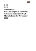 OCR GCE Chemistry A H032/02: Depth in chemistry Advanced Subsidiary GCE Mark Scheme for November 2020