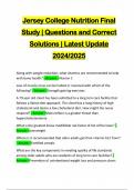 Jersey College Nutrition Final Study | Questions and Correct Solutions | Latest Update 2024/2025