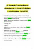 Orthopedic Traction Exam | Questions and Correct Solutions | Latest Update 2024/2025