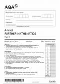 AQA A LEVEL FURTHER MATHEMATICS PAPER 2 2024 (7367/2)