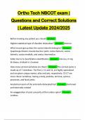 Ortho Tech NBCOT exam | Questions and Correct Solutions | Latest Update 2024/2025