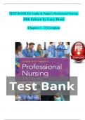 TEST BANK For Leddy & Pepper‟s Professional Nursing  10th Edition by Lucy Hood   Chapters 1 - 22 Complete