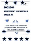 SOC2604 Assignment 2 (COMPLETE ANSWERS) Semester 2 2024 - DUE 27 September 2024 