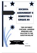 SOC2604 Assignment 2 (COMPLETE ANSWERS) Semester 2 2024 - DUE 27 September 2024 