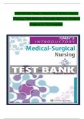 TEST BANK For Timby's Introductory Medical-Surgical Nursing, 13th Edition by Donnelly-Moreno, Verified Chapters 1 - 72, Complete Newest Version