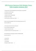 HPE Practice Questions With Multiple Choice With Complete Solutions 2024