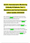 ECCO: Hemodynamic Monitoring Critically Ill Patients: Part 1 | Questions and Correct Answers | Latest Update 2024/2025