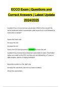 ECCO Exam | Questions and Correct Answers | Latest Update 2024/2025