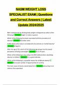 NASM WEIGHT LOSS SPECIALIST EXAM | Questions and Correct Answers | Latest Update 2024/2025