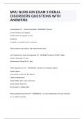 MVU NURS 620 EXAM 3 RENAL DISORDERS QUESTIONS WITH ANSWERS