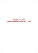 Test Bank For Foundations of Business - 6th - 2019 All Chapters - 9781337386920