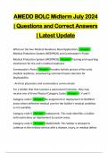 AMEDD BOLC Midterm July 2024 | Questions and Correct Answers | Latest Update