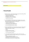 NURSING NR292 Mental Health NCLEX QUESTIONS AND ANSWERS GRADED A