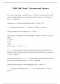 PSYC 260 Exam 3 Questions and Answers  In the _______ stage, (Piaget's theory) from about 2 to 6 or 7 years of age during which a child learns to use language but does not yet comprehend the mental operations of concrete logic    ** Answ**    Preoperat