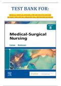 TEST BANK FOR:  MEDICAL-SURGICAL NURSING, 8TH EDITION BY MARY ANN LINTON, ADRIANNE DILL; MATTESON (AUTHOR)