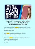 Stephanie's Study Guide - Agile Product Management, SAFe Agile Product Management (APM) 201 Q&A 