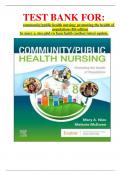 TEST BANK FOR:  COMMUNITY/PUBLIC HEALTH NURSING: PROMOTING THE HEALTH OF POPULATIONS 8TH EDITION BY MARY A. NIES PHD RN FAAN FAAHB (AUTHOR) LATEST UPDATE.