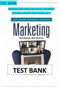 Test Bank - Marketing: Real People, Real Choices 11th Edition by Michael Solomon, Greg Marshall & Elnora Stuart - Complete, Elaborated and Latest Test Bank. ALL Chapters (1-14) Included and Updated for 2024