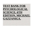 TEST BANK FOR PSYCHOLOGICAL SCIENCE QUESTIONS AND ANSWERS.