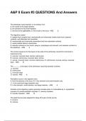 A&P II Exam #3 QUESTIONS And Answers