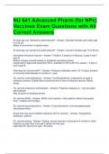 NU 641 Advanced Pharm (for NPs) Vaccines Exam Questions with All Correct Answers 