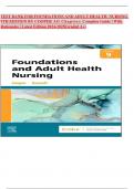 TEST BANK FOR FOUNDATIONS AND ADULT HEALTH  NURSING 9TH EDITION BY COOPER All Chapters Complete Guide | With Rationales | Latest Edition 2024-2025|Graded A+|