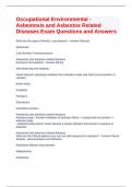 Occupational Environmental - Asbestosis and Asbestos Related Diseases Exam Questions and Answers