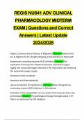 REGIS NU641 ADV CLINICAL PHARMACOLOGY MIDTERM EXAM | Questions and Correct Answers | Latest Update 2024/2025