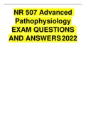 NR 507 Advanced Pathophysiology EXAM QUESTIONS AND ANSWERS 2022