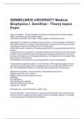 SEMMELWEIS UNIVERSITY Medical Biophysics I. Semifinal - Theory topics Exam Questions and Answers