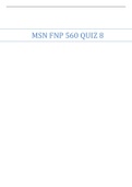 MSN FNP 560 QUIZ 8 | LATEST ANSWERS 