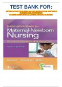 TEST BANK FOR:  DAVIS ADVANTAGE FOR MATERNAL-NEWBORN NURSING CRITICAL COMPONENTS OF NURSING CARE FOURTH EDITION BY CONNIE DURHAM, ROBERTA; CHAPMAN, LINDA; MILLER (AUTHOR)