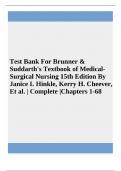 Comprehensive Test Bank for Brunner & Suddarth's Textbook of Medical-Surgical Nursing, 15th Edition: Complete Chapter-by-Chapter Coverage (Chapters 1-68) by Janice L. Hinkle, Kerry H. Cheever, et al | Part 1