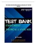 TEST BANK FOR EXPLORING MEDICAL LANGUAGE 10TH EDITION BROOKS WITH ALL COMPLETE CHAPTERS