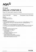 AQA A LEVEL ENGLISH LITERATURE B PAPER 1B 2024(7717/1B: Literary genres: Aspects of comedy)