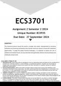 ECS3701 Assignment 2 (ANSWERS) Semester 2 2024 - DISTINCTION GUARANTEED