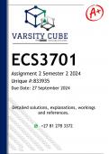 ECS3701 Assignment 2 (DETAILED ANSWERS) Semester 2 2024 - DISTINCTION GUARANTEED