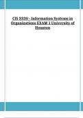 CIS 3330 - Information Systems in Organizations EXAM 1 University of Houston