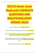 NCCCO tower crane flashcards COMPLETE QUESTIONS AND SOLUTIONS(LATEST UPDATE 2024)